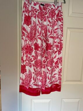 Pink Floral Wide-Leg Lounge Pants